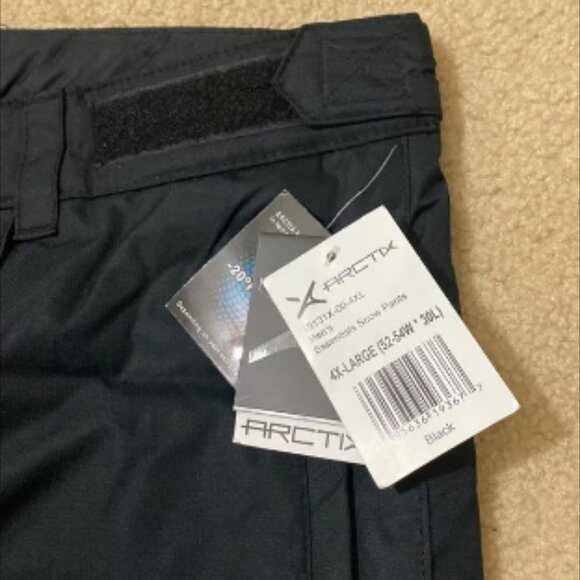 ARCTIX Men's Essentials Snow Pants BLACK Size 4XL (52-54W 30L) - Picture 5 of 7